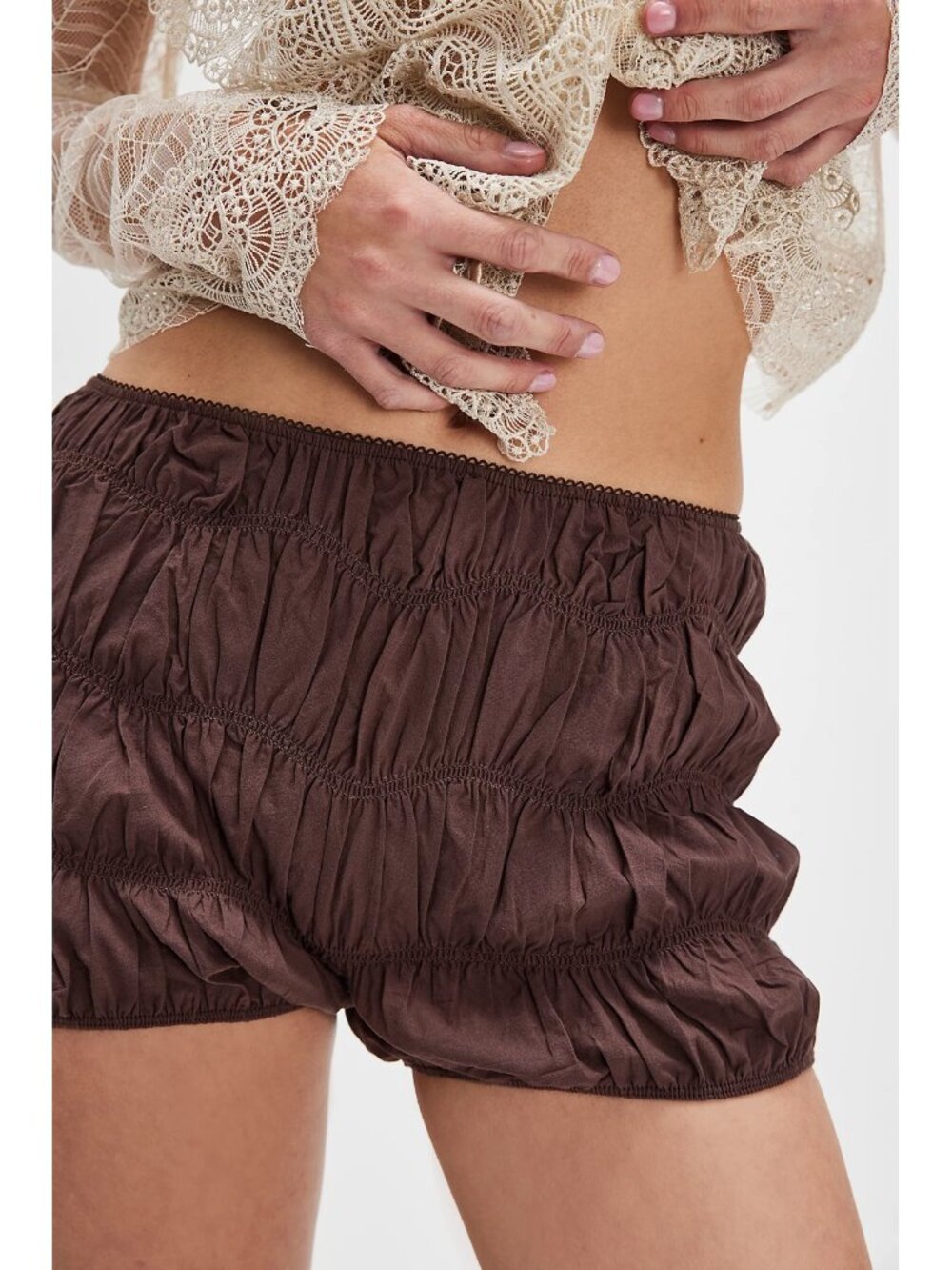 NWT New Free People Intimately Sweet On You Bloomers Shorts In Chocolate Size M